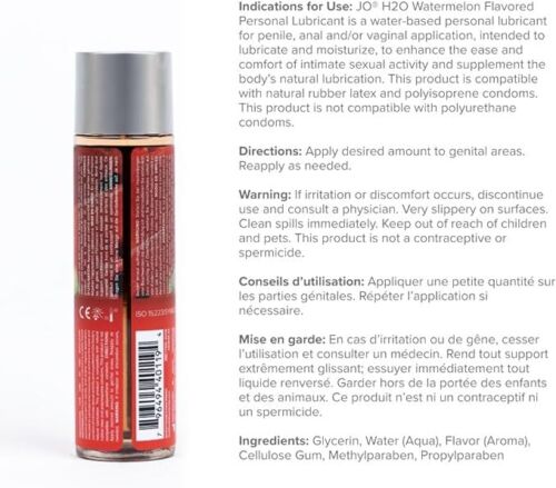 Jo H2O Flavored Lubricant - Succulent Watermelon 1oz, Personal Lube for Fun - Picture 2 of 5