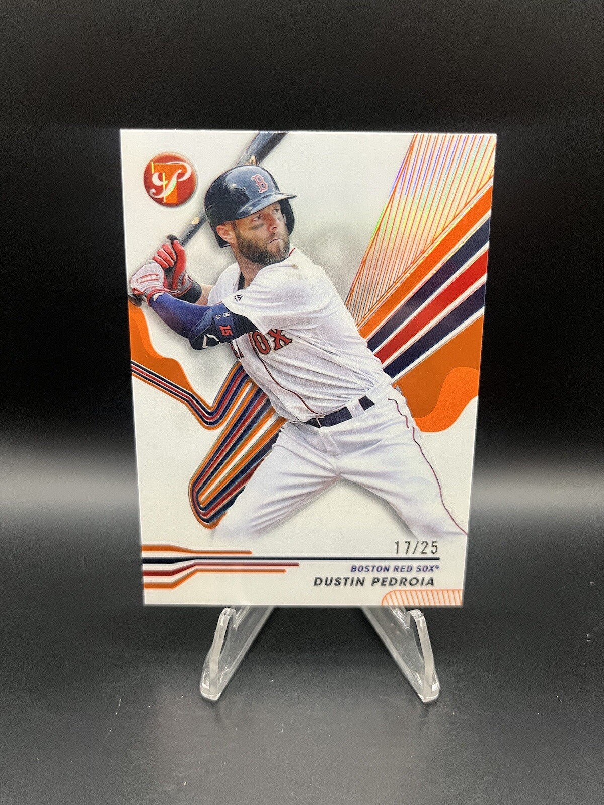 2024 Topps Pristine Dustin Pedroia Orange Refractor /25 Boston Red Sox