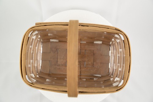 Genuine Longaberger Medium Fixed Handle Handwoven Basket w/Liner - Picture 10 of 13