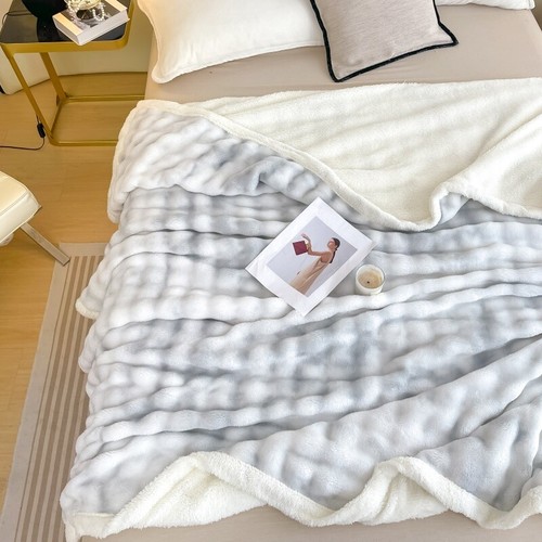 Chinese Soft Blanket Velvet Double Layers Warmful Bed Cover Multi Size Queen New - Picture 51 of 84