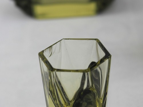 1930s Schlevogt & Hoffman Czech Citrine Crystal Decanter & Aperitif Glass Set - Picture 13 of 13