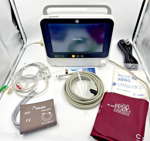 GE B105 Patient Monitor Including T1/T2, SpO2, ECG NIBP Mfd 2019 Damage Case UK