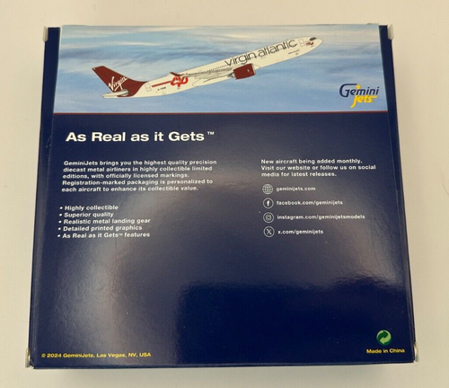 Virgin Atlantic A330 NEO G-VSRB 40th Anniversary 1:400 Scale Gemini Jets diecast - Picture 18 of 18