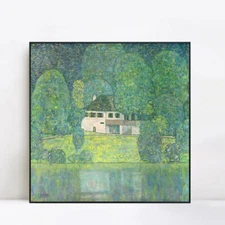 Framed Canvas Giclee Print Art Litzlbergkeller Am Attersee 1915 by Gustav Klimt