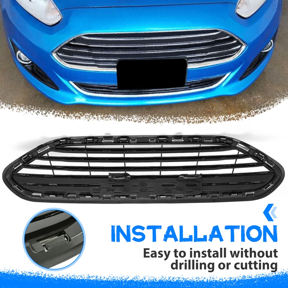 FRONT BUMPER GRILL GRILLE For 2014-2019 Ford Fiesta Replace for D2BZ-17B968-AA Foto 4 de 4