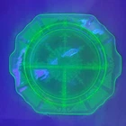 HOCKING "Princess" Green Uranium Depression Glass Divided Grill Plate 10.5"