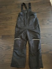 Youth Black Snow Ski Pants Bibs Swiss Tech With Suspenders Coverall SZ 6