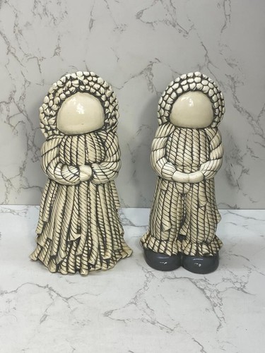 Vintage Ceramic Mop Doll Girl and Boy Figurines - Picture 4 of 5