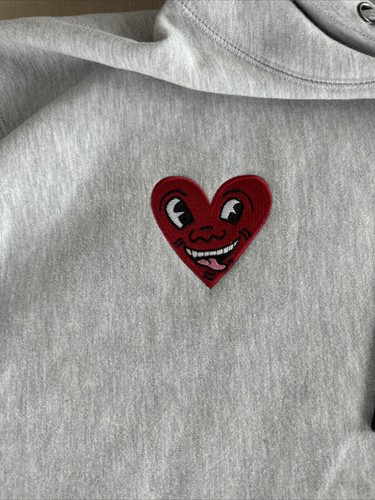 Herren Keith Haring X Shoe Palace Hoodie Logo bestickt grau XXL - Bild 3 von 7