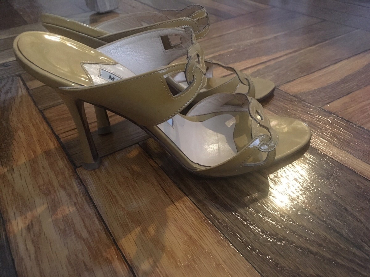 manolo blahnik nude patent leather heel sandals. Size 37 1/2 | eBay 