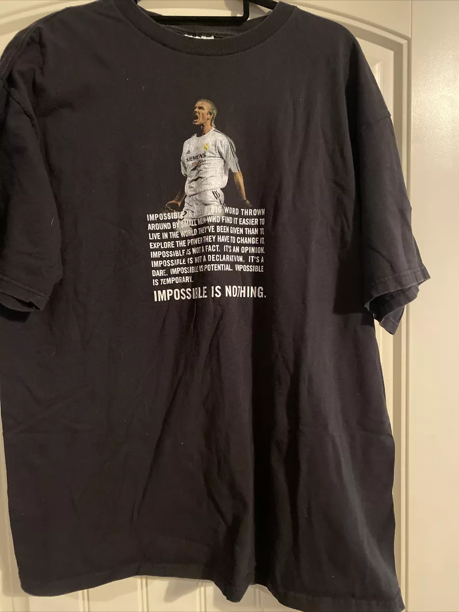 Adidas Mens Size Large Black Impossible is Nothing T Shirt Soccer