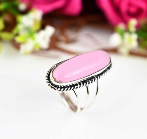 Rose Quartz Ring Gemstone 925 Sterling Silver Ring Handmade Beautiful Ring MK* - Picture 6 of 8