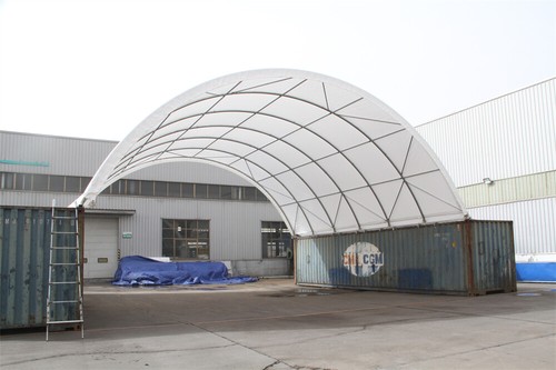 20'x20'x6.6' 11 oz PE Canvas Fabric Building Shipping Container Canopy Shelter - Picture 6 of 9