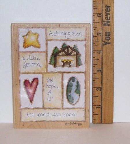 SELLO GRANDE DE GOMA EN RELIEVE UNA ESTRELLA BRILLANTE HEIDI SATTERBERG NAVIDAD - Imagen 2 de 5