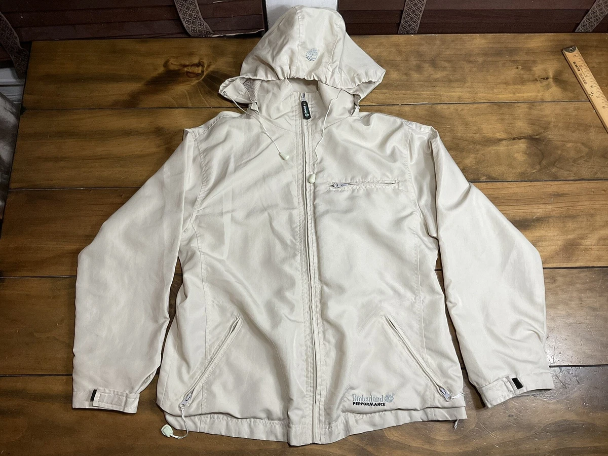Men s Vintage TIMBERLAND Performance Waterproof Jacket Coat Beige Small Medium