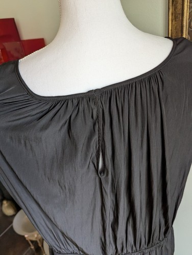 J.Jill Wmns 3X Sleeveless Blouson Satin Greecian Midi Dress Black Knit Lined 160 - Picture 8 of 15