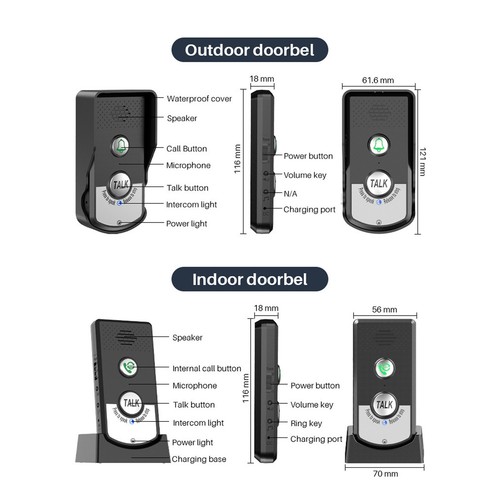 Dual Way Intercom Door Bell Convenient Use Wireless Intercom System For Hospital - Picture 11 of 24