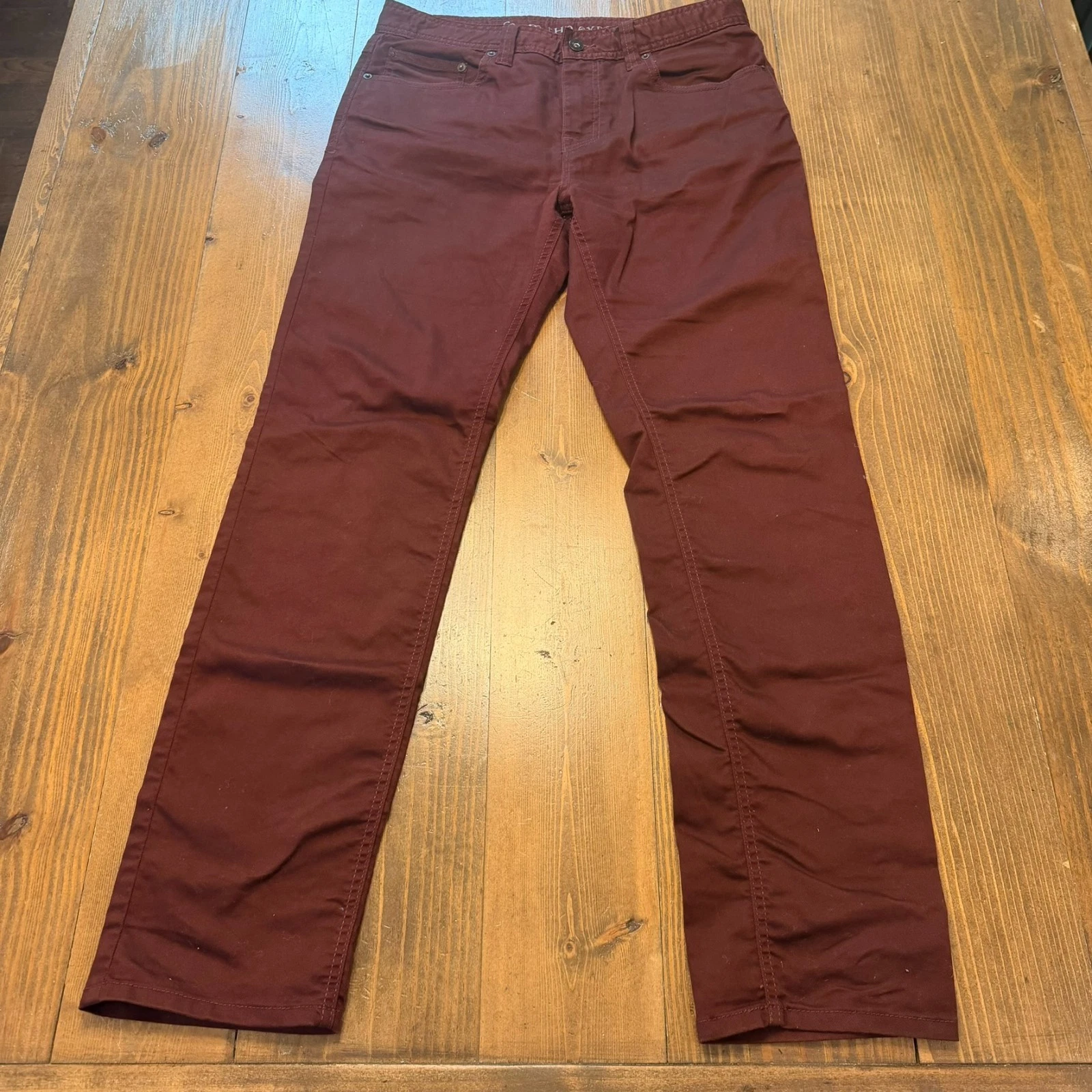 PrAna Bridger Pants Slim Fit Hiking Outdoor Casual Stretch Jeans Burgundy 32x32