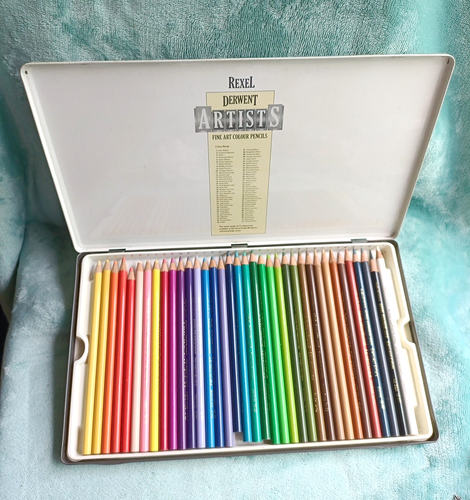 Vintage 80s Rexel Cumberland Derwent Fine Art Colour 36 Pencil Set - Barely Used