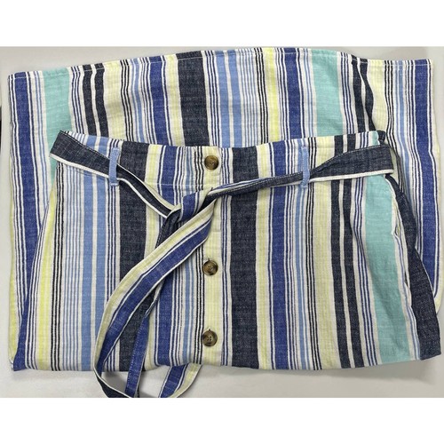 NWOT a.n.a A New Approach Striped Linen Blend Button Skirt Women's Size L - Picture 4 of 8