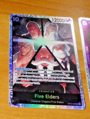 ONE PIECE ENGLISH CARD HOLO GAME CARTE CARTE FIVE ELDERS OP13-082 EN MINT