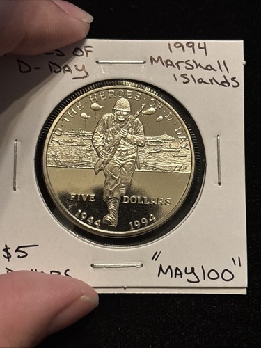 1994 Marshall Islands Heroes Of D Day $5 Dollars “may100” - Picture 4 of 24