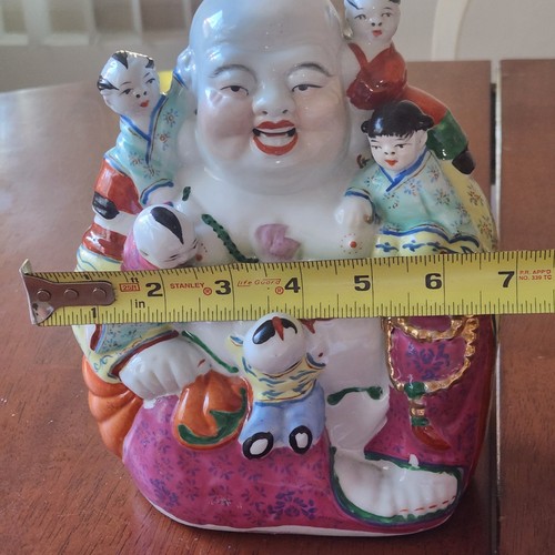 Vtg Chinese Porcelain Famille Rose Happy Buddha w Markings and 5 Children VGC - Picture 18 of 18