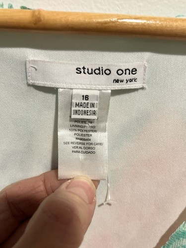 Studio One New York Women’s Lace Overlay Lined Sundress Pastel V-Neck 16 - Picture 8 of 8