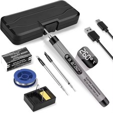 -Wireless Soldering Iron Kit, Portable USB Soldering Iron with LCD Soldering Kit with Einst6870