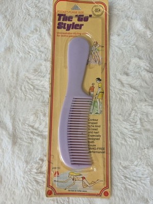 Vintage 80s Detangling Wide Tooth Pocket Comb Handle Stance The ''Go'' Styler 