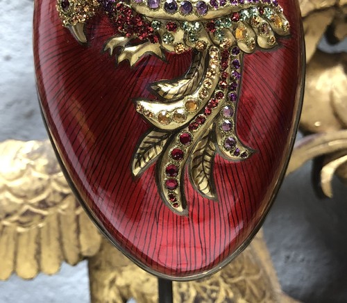 Jay Strongwater 2002 Large Red Phoenix Jeweled Egg Ornament - Listing 2 - Picture 7 of 24