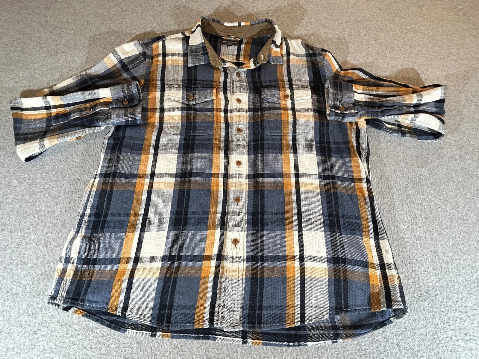 LL Bean Flannel Shirt Mens XL Plaid Long Sleeve Button Slim Fit Outdoor Workwear
