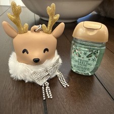 Bath  Body Works PocketBac Holder REINDEER with RHINESTONES w/ sanitizer