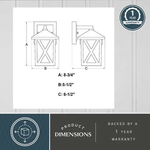 Vaxcel Lighting T0744 Rockford 9" Tall Outdoor Wall Sconce - Black - Picture 9 of 11