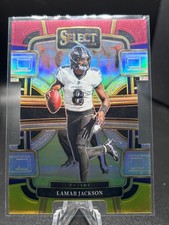 2023 Panini Select #7 Lamar Jackson RED YELLOW PRIZM DIE-CUT Baltimore Ravens