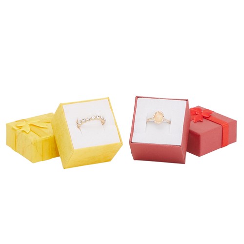 Juego de 24 unidades de anillo caja de regalo con arco para bodas, 6 colores, 1,6 x 1,2 pulgadas - Imagen 7 de 8