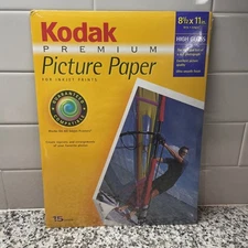 Kodak Premium Picture Paper INK JET High Gloss 8.5 x 11" Sealed 15 Sheets