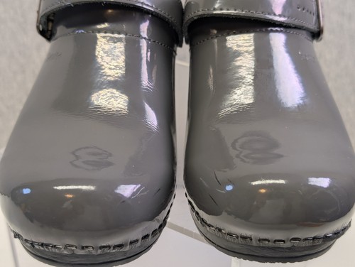 SANITA Estelle Convertible Slingback Pantent Leather Work Clog Gray Size 39 8.5 - Picture 2 of 9
