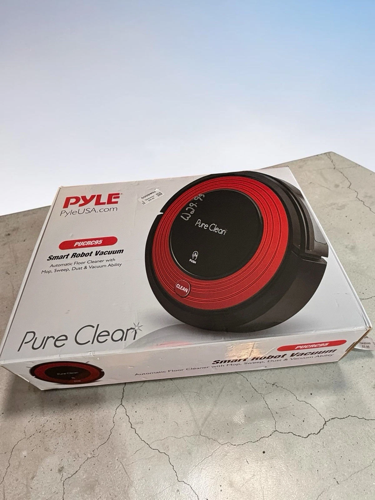 Pyle PureClean Smart Robot Vacuum Powerful Home Cleaning System Black New