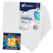  Canvases for Painting 8x10 Inch 10 oz Primed 100% Cotton White 8"x10" 12-Pack