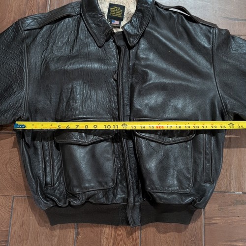 Avirex Type A-2 30-1415 Vintage 80's 90's Leather Flight Bomber Brown Jacket USA - Picture 20 of 20