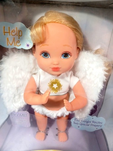 Neu funktionierend sprechend Vintage 2003 Gebet Engel Puppe Paket Not blond blaue Augen - Bild 3 von 15