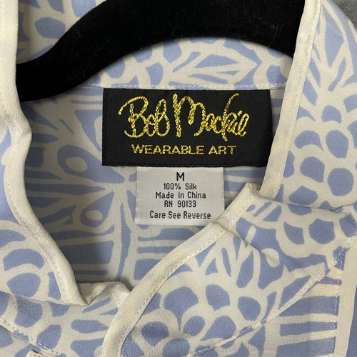 Bob Mackie Silk Floral Tunic Blouse Medium Mandarin Collar Artisan Art to Wear - Picture 5 of 5
