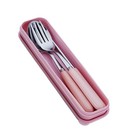  Travel Utensils with Case Stainless Steel Spoons Chopsticks Fork Kawaii