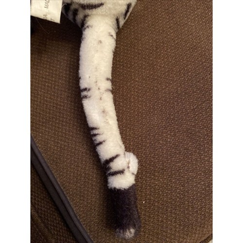 Plush White Tiger 18" to Tail Blue Eyes Long Cross Paws Read Below - Picture 11 of 12