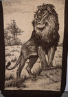 Vintage San Marcos Style Blanket Large Brown Lion Size 80x48 in.