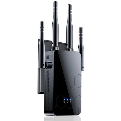 2026 WiFi Extender Internet Booster, 10000 Sq.ft Long Range Repeater black - Image 1 of 4
