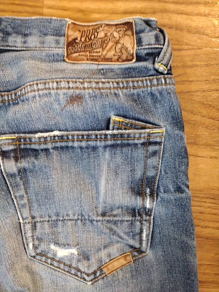 PRPS Barracuda Men’s 32 Blue Distressed Straight Button‑Fly Jeans – Pre‑Owned - Image 4 of 4