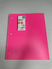 Pen + Gear Wide Ruled Poly 1-Subject Notebook with Inside Pockets Size  9" x 11"