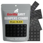 82pc Black Bumper Feet Combo Pack - Self Adhesive for Cabinets  Electronics
